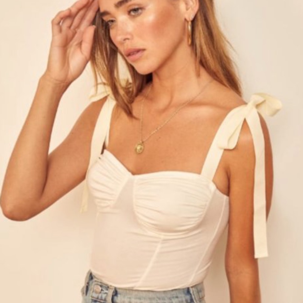 Reformation Marsala Bodysuit in Ivory